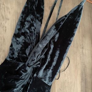 Mini velvet plunge dress